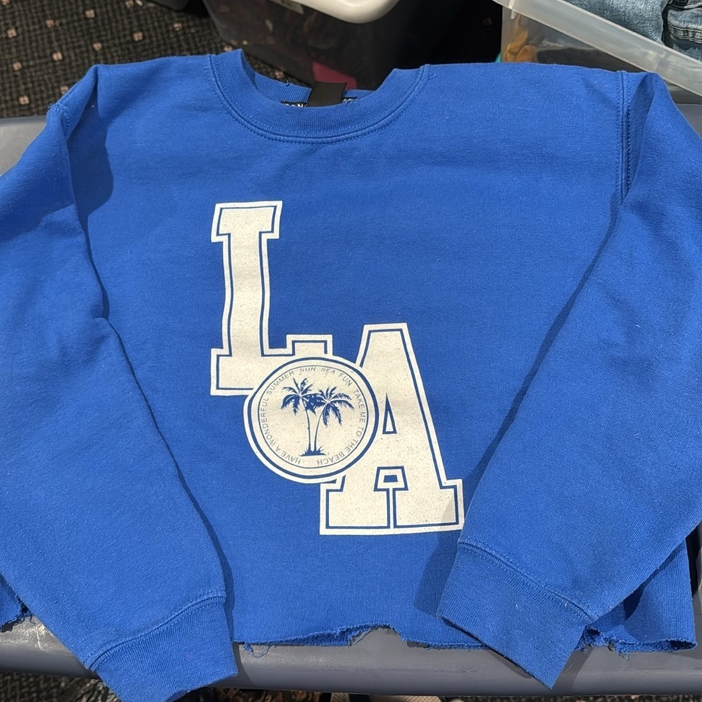 Prince Peter Collection Blue LA Graphic Girls Sweatshirt Size Medium